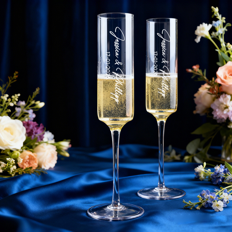 Champagne Flute Pair - Set di bicchieri da champagne personalizzati