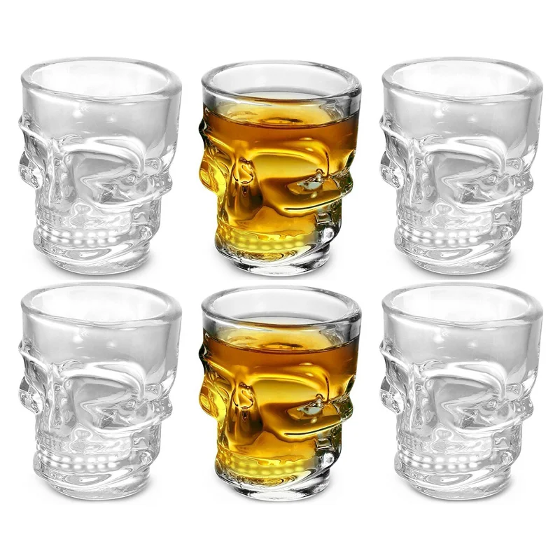 Wine To Beer To Liquor - 1/2 pezzi testa di teschio bicchiere