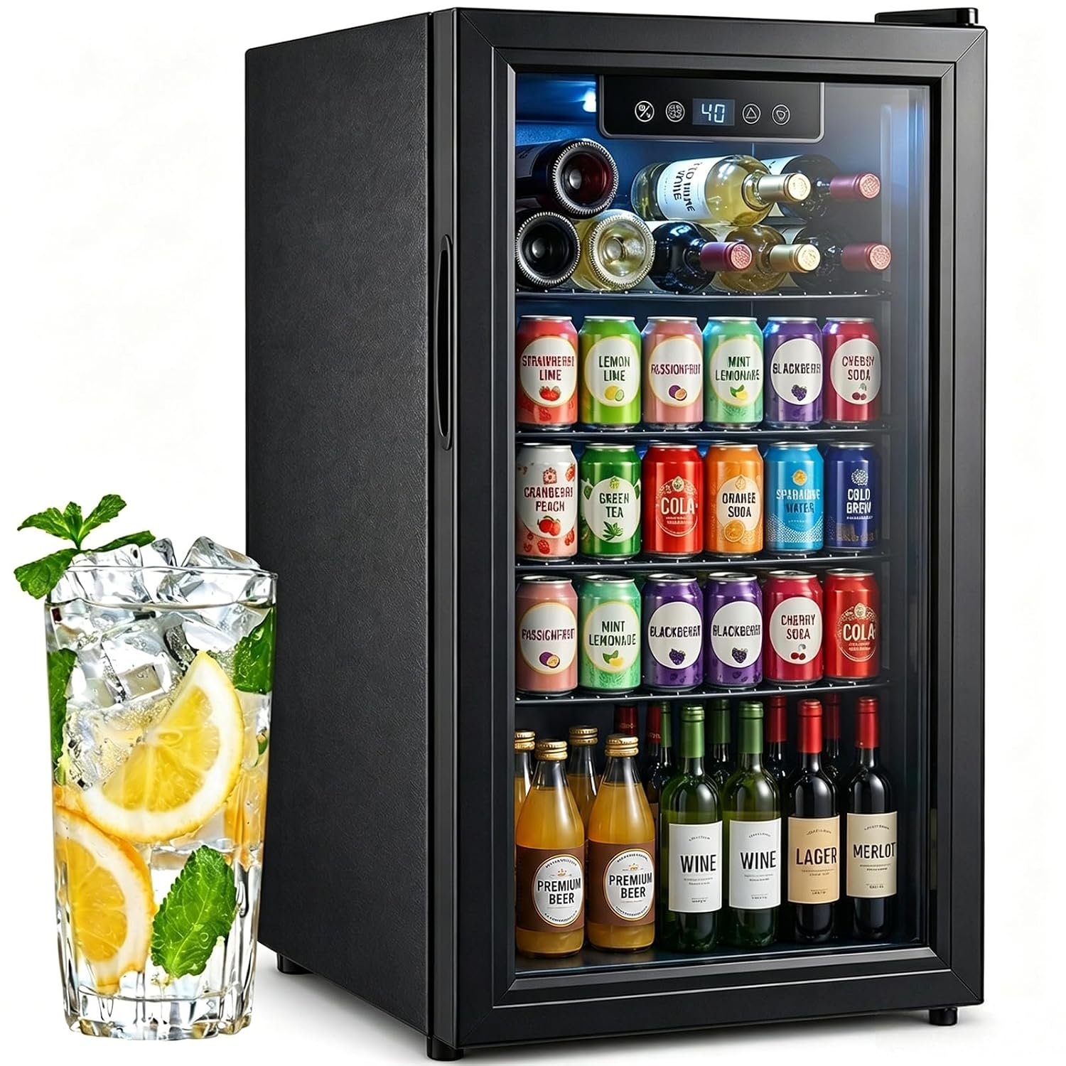 Wine Beer Fridge - Frigorifero per Bevande da 3,2 Piedi