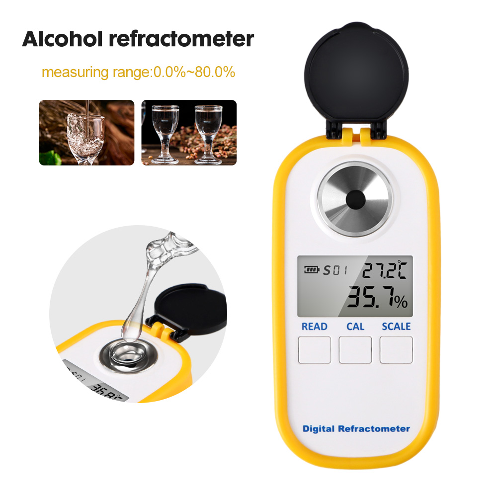Wine To Beer To Liquor - Rifrattometro digitale per alcol 0-80% Display
