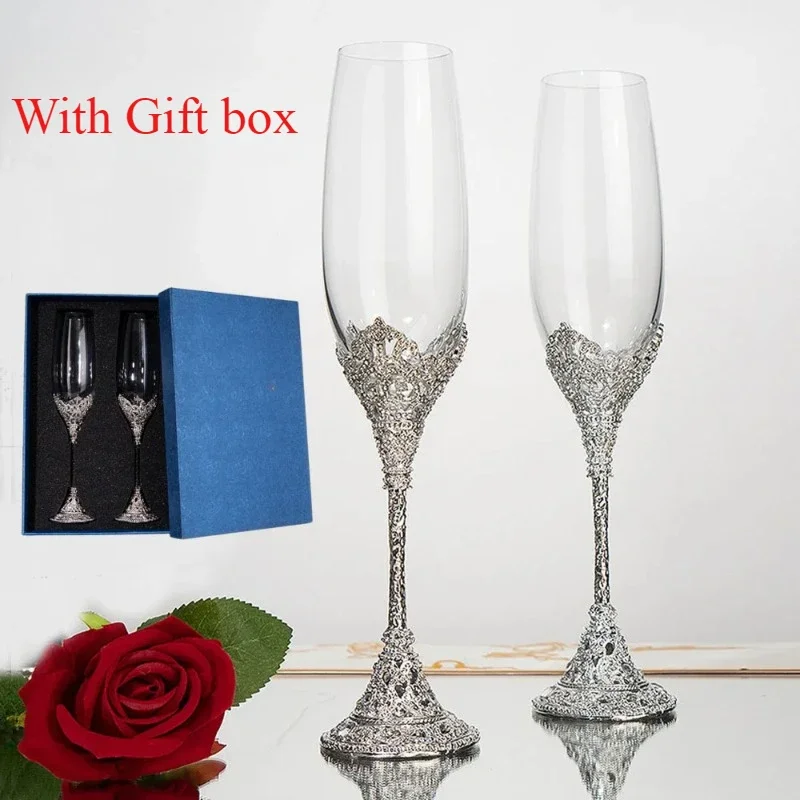 Champagne Flute Pair - Nuovo flauto in rilievo in vetro