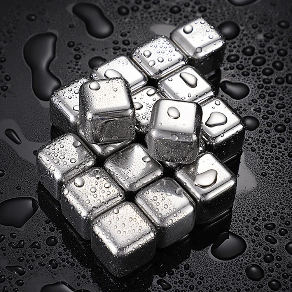 Whiskey Stone Set - Pietre refrigeranti riutilizzabili in acciaio inossidabile