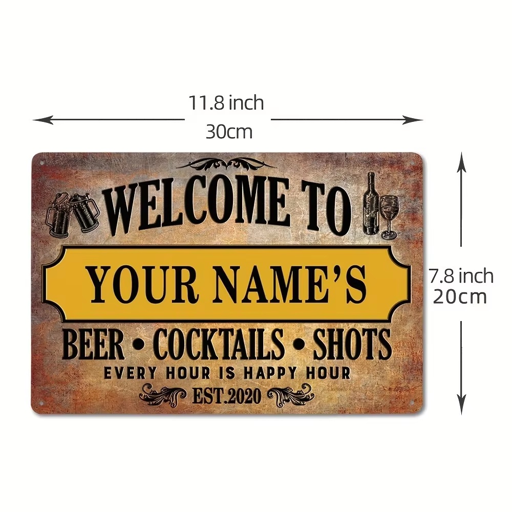 Insegna in Metallo Personalizz - Beer & Wine Downtown recensione e prezzo