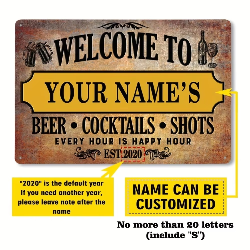 Insegna in Metallo Personalizz - Beer & Wine Downtown recensione e prezzo