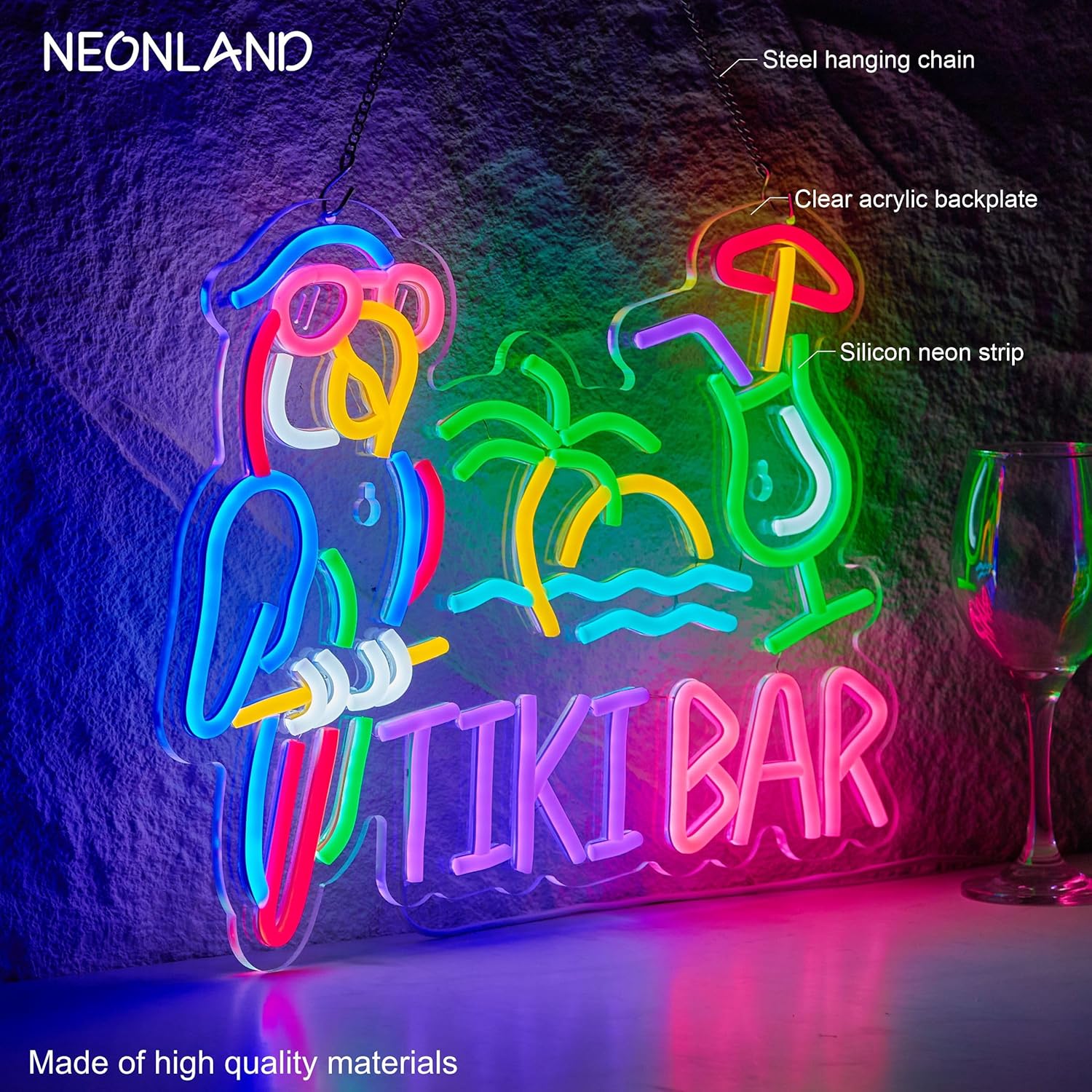 Insegna al Neon Tiki Bar con P - Beer & Wine Downtown recensione e prezzo
